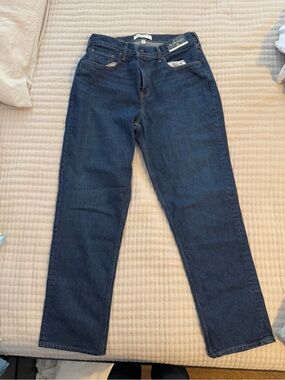 Abercrombie & Fitch Dark Blue Straight-Leg Women’s Jeans Curve love